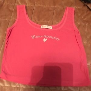 Romwe Heartbreaker pink tank top